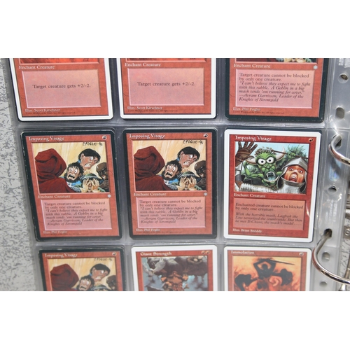 1593 - Single owner collection - A folder of red Magic the Gathering cards in plastic sleeves mostly from t... 