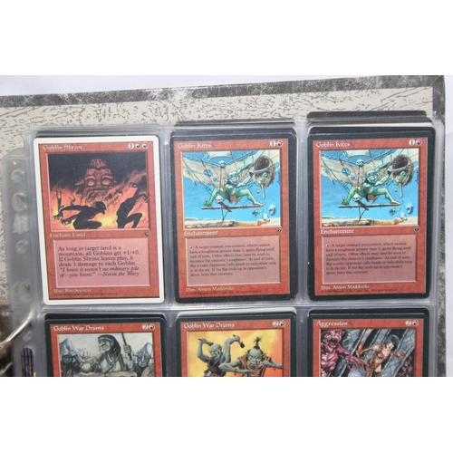 1593 - Single owner collection - A folder of red Magic the Gathering cards in plastic sleeves mostly from t... 