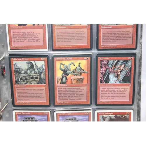 1593 - Single owner collection - A folder of red Magic the Gathering cards in plastic sleeves mostly from t... 