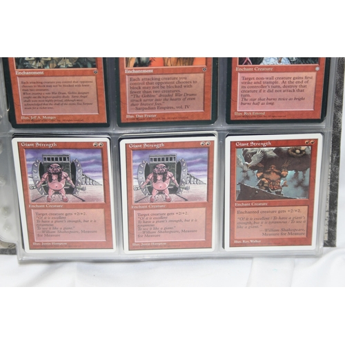 1593 - Single owner collection - A folder of red Magic the Gathering cards in plastic sleeves mostly from t... 