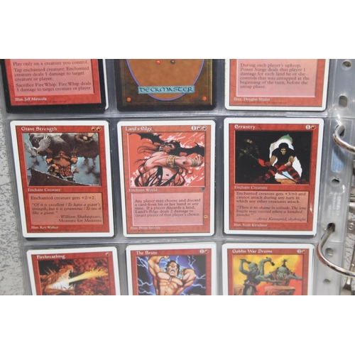 1593 - Single owner collection - A folder of red Magic the Gathering cards in plastic sleeves mostly from t... 