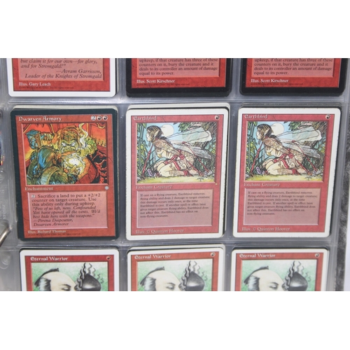 1593 - Single owner collection - A folder of red Magic the Gathering cards in plastic sleeves mostly from t... 