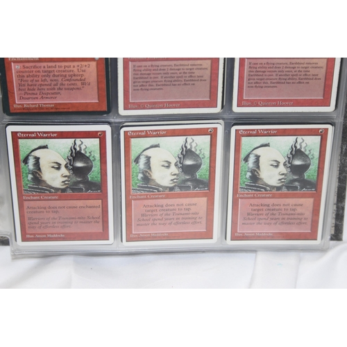 1593 - Single owner collection - A folder of red Magic the Gathering cards in plastic sleeves mostly from t... 