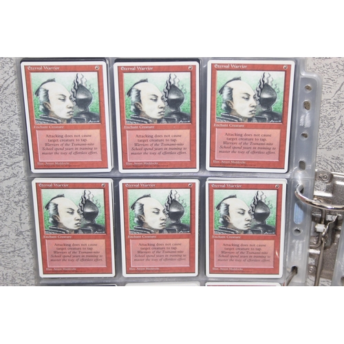 1593 - Single owner collection - A folder of red Magic the Gathering cards in plastic sleeves mostly from t... 