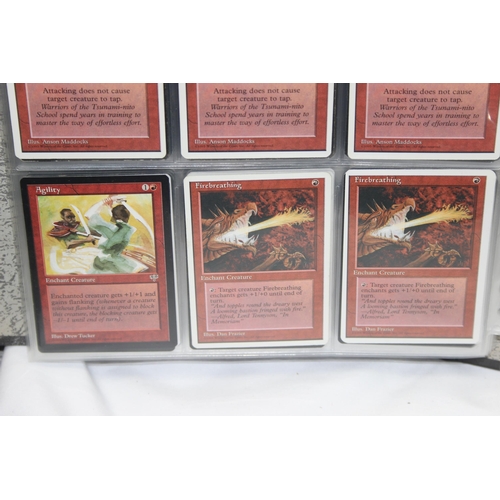 1593 - Single owner collection - A folder of red Magic the Gathering cards in plastic sleeves mostly from t... 