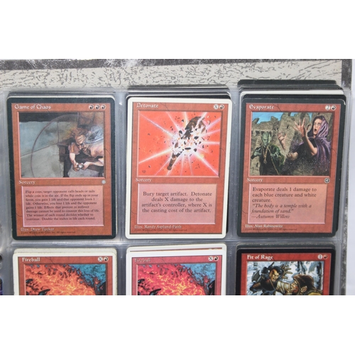 1593 - Single owner collection - A folder of red Magic the Gathering cards in plastic sleeves mostly from t... 