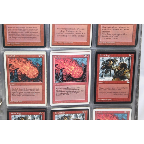 1593 - Single owner collection - A folder of red Magic the Gathering cards in plastic sleeves mostly from t... 