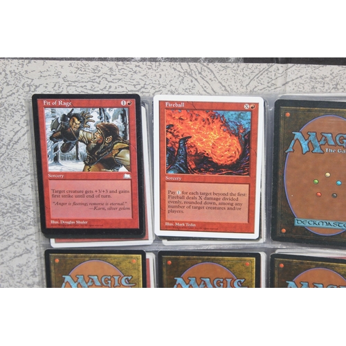 1593 - Single owner collection - A folder of red Magic the Gathering cards in plastic sleeves mostly from t... 