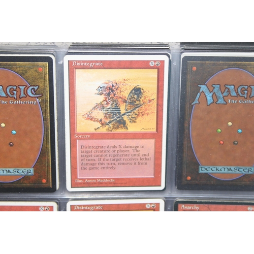 1593 - Single owner collection - A folder of red Magic the Gathering cards in plastic sleeves mostly from t... 