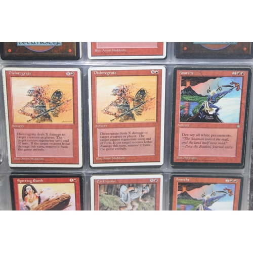 1593 - Single owner collection - A folder of red Magic the Gathering cards in plastic sleeves mostly from t... 