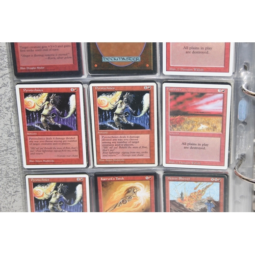 1593 - Single owner collection - A folder of red Magic the Gathering cards in plastic sleeves mostly from t... 