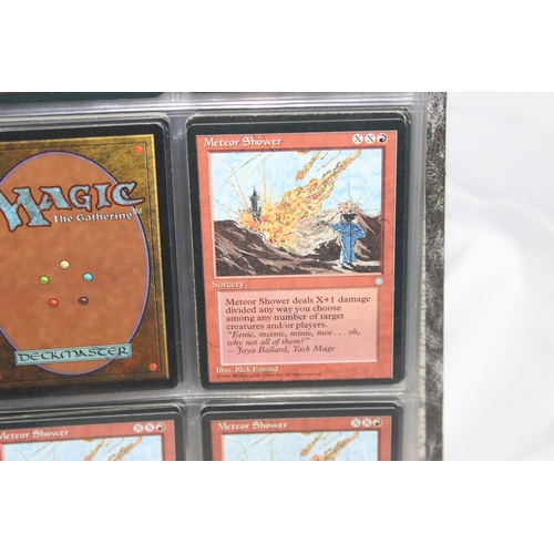 1593 - Single owner collection - A folder of red Magic the Gathering cards in plastic sleeves mostly from t... 