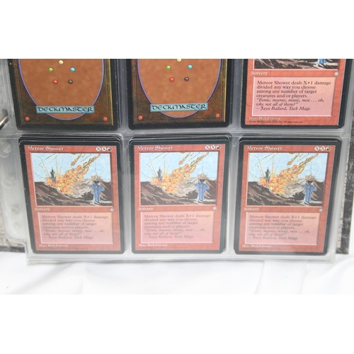 1593 - Single owner collection - A folder of red Magic the Gathering cards in plastic sleeves mostly from t... 