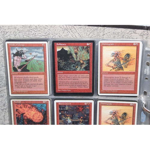 1593 - Single owner collection - A folder of red Magic the Gathering cards in plastic sleeves mostly from t... 