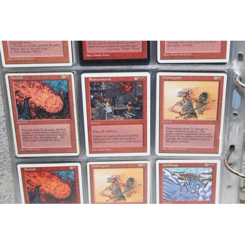 1593 - Single owner collection - A folder of red Magic the Gathering cards in plastic sleeves mostly from t... 