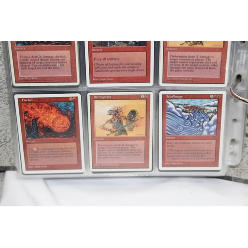 1593 - Single owner collection - A folder of red Magic the Gathering cards in plastic sleeves mostly from t... 