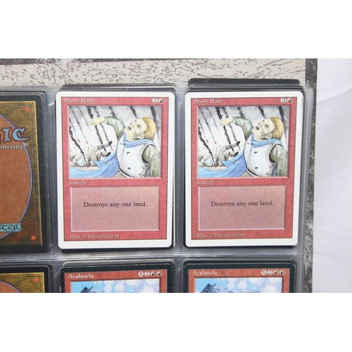 1593 - Single owner collection - A folder of red Magic the Gathering cards in plastic sleeves mostly from t... 