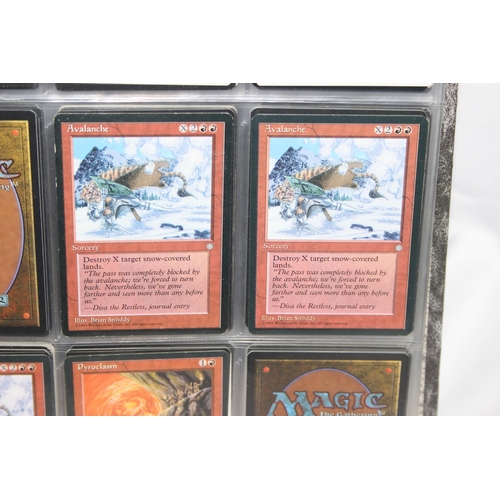 1593 - Single owner collection - A folder of red Magic the Gathering cards in plastic sleeves mostly from t... 