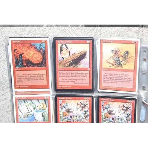 1593 - Single owner collection - A folder of red Magic the Gathering cards in plastic sleeves mostly from t... 