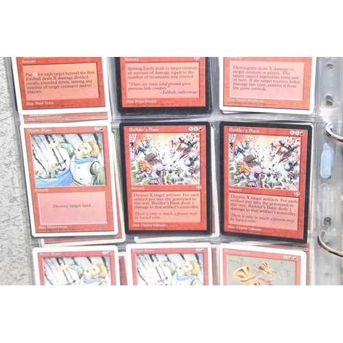 1593 - Single owner collection - A folder of red Magic the Gathering cards in plastic sleeves mostly from t... 