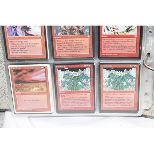 1593 - Single owner collection - A folder of red Magic the Gathering cards in plastic sleeves mostly from t... 