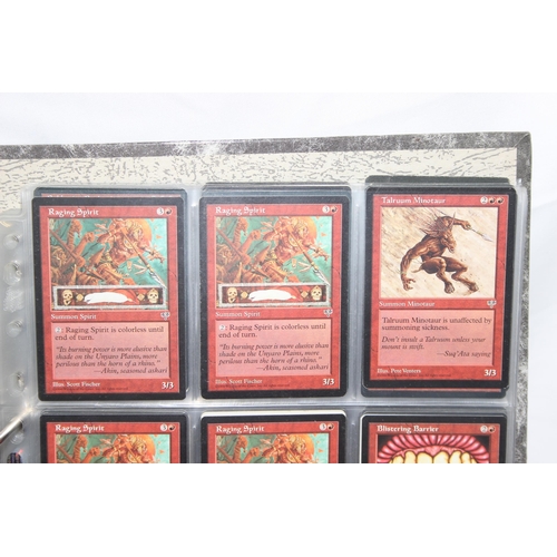 1593 - Single owner collection - A folder of red Magic the Gathering cards in plastic sleeves mostly from t... 