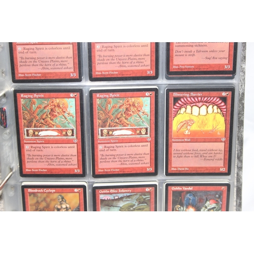 1593 - Single owner collection - A folder of red Magic the Gathering cards in plastic sleeves mostly from t... 