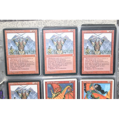 1593 - Single owner collection - A folder of red Magic the Gathering cards in plastic sleeves mostly from t... 