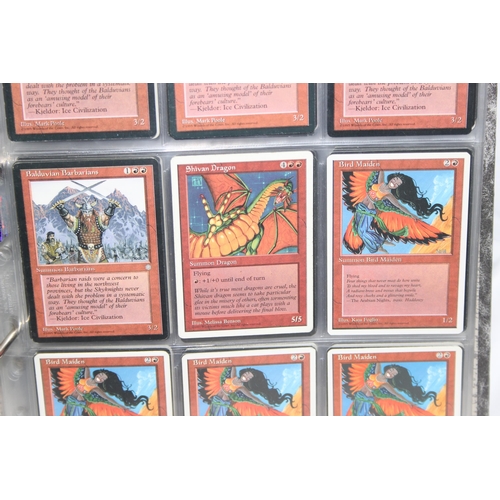 1593 - Single owner collection - A folder of red Magic the Gathering cards in plastic sleeves mostly from t... 