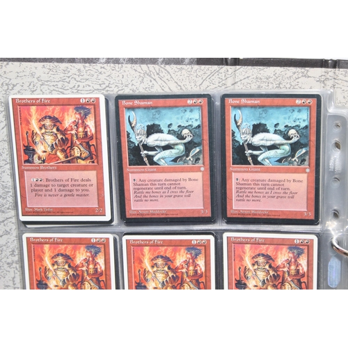 1593 - Single owner collection - A folder of red Magic the Gathering cards in plastic sleeves mostly from t... 