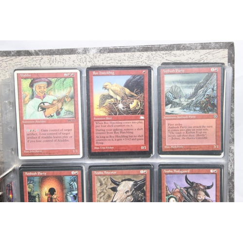 1593 - Single owner collection - A folder of red Magic the Gathering cards in plastic sleeves mostly from t... 