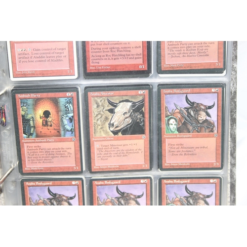 1593 - Single owner collection - A folder of red Magic the Gathering cards in plastic sleeves mostly from t... 