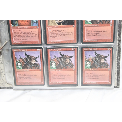 1593 - Single owner collection - A folder of red Magic the Gathering cards in plastic sleeves mostly from t... 