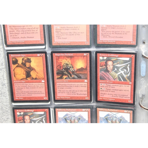 1593 - Single owner collection - A folder of red Magic the Gathering cards in plastic sleeves mostly from t... 