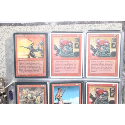 1593 - Single owner collection - A folder of red Magic the Gathering cards in plastic sleeves mostly from t... 