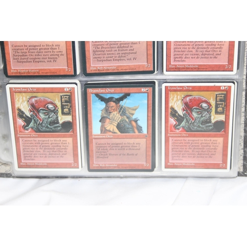 1593 - Single owner collection - A folder of red Magic the Gathering cards in plastic sleeves mostly from t... 