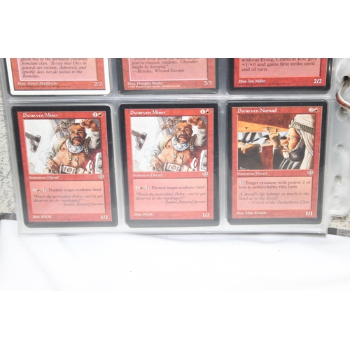 1593 - Single owner collection - A folder of red Magic the Gathering cards in plastic sleeves mostly from t... 