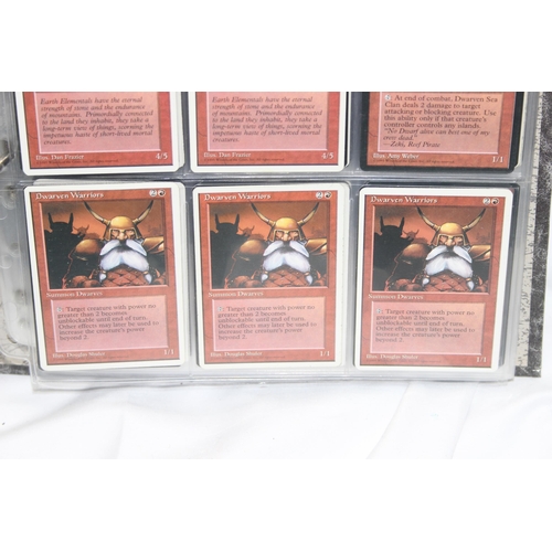 1593 - Single owner collection - A folder of red Magic the Gathering cards in plastic sleeves mostly from t... 