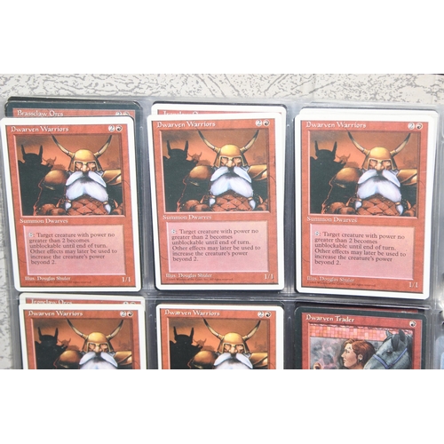 1593 - Single owner collection - A folder of red Magic the Gathering cards in plastic sleeves mostly from t... 