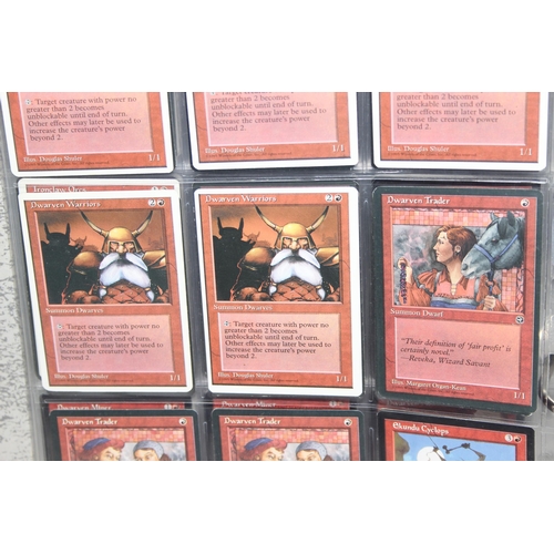 1593 - Single owner collection - A folder of red Magic the Gathering cards in plastic sleeves mostly from t... 