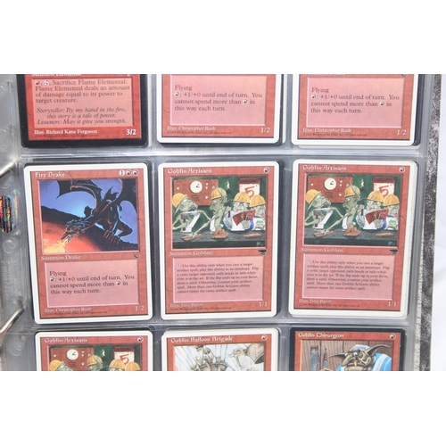 1593 - Single owner collection - A folder of red Magic the Gathering cards in plastic sleeves mostly from t... 