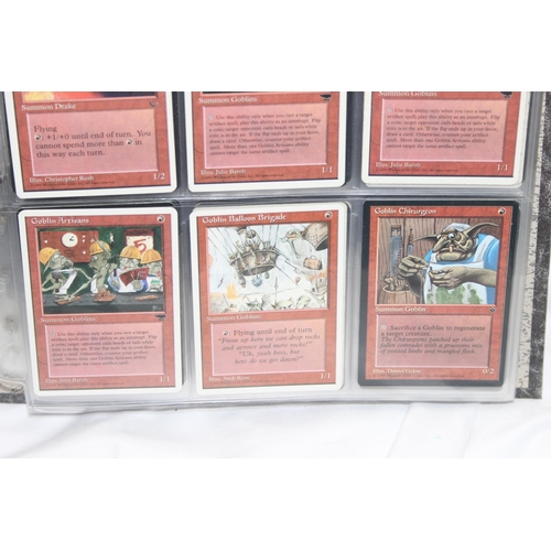 1593 - Single owner collection - A folder of red Magic the Gathering cards in plastic sleeves mostly from t... 