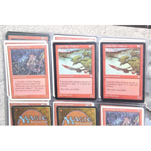 1593 - Single owner collection - A folder of red Magic the Gathering cards in plastic sleeves mostly from t... 