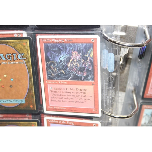 1593 - Single owner collection - A folder of red Magic the Gathering cards in plastic sleeves mostly from t... 