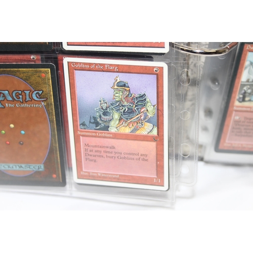 1593 - Single owner collection - A folder of red Magic the Gathering cards in plastic sleeves mostly from t... 