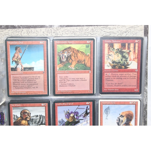 1593 - Single owner collection - A folder of red Magic the Gathering cards in plastic sleeves mostly from t... 