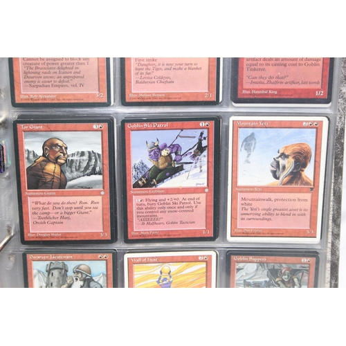 1593 - Single owner collection - A folder of red Magic the Gathering cards in plastic sleeves mostly from t... 