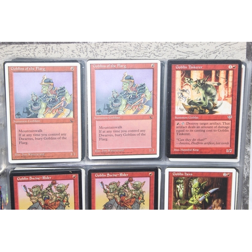 1593 - Single owner collection - A folder of red Magic the Gathering cards in plastic sleeves mostly from t... 