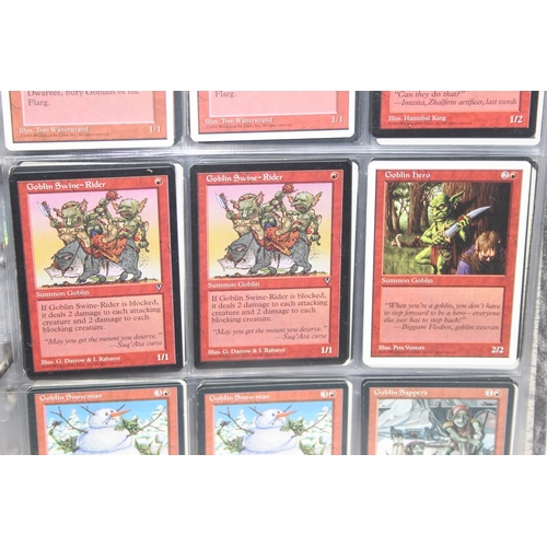 1593 - Single owner collection - A folder of red Magic the Gathering cards in plastic sleeves mostly from t... 