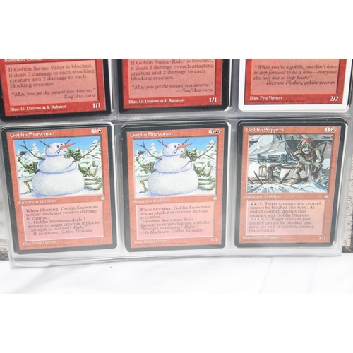 1593 - Single owner collection - A folder of red Magic the Gathering cards in plastic sleeves mostly from t... 